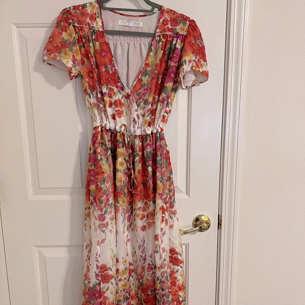 Epic Christy Dawn watercolor dress. Adjustable waist.